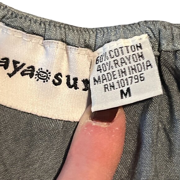 Raya Sun Blue Ombre Embroidered Sleeveless Dress M Cotton Rayon Made In India - Picture 4 of 9